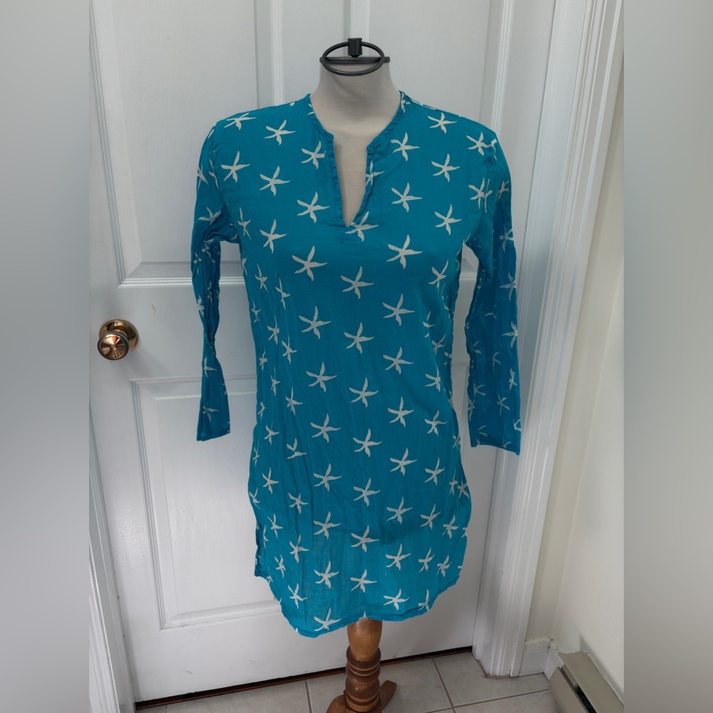 Starfish Patterned Blue Swim Coverup